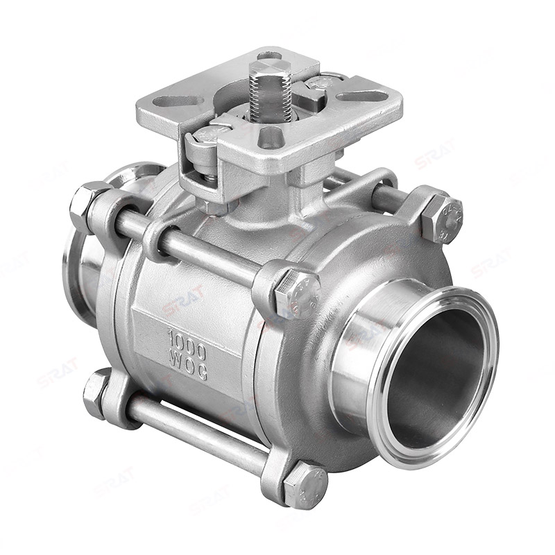 Three piece high platform quick installation ball valve