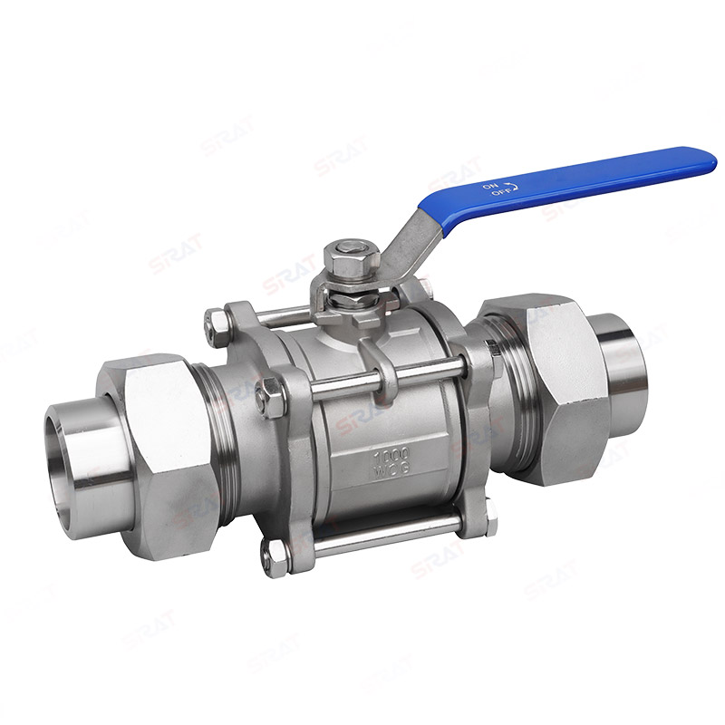 Three piece manual swivel ball valve