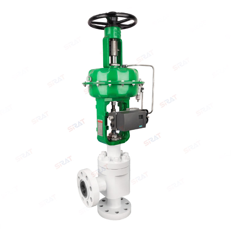 Pneumatic angle control valve