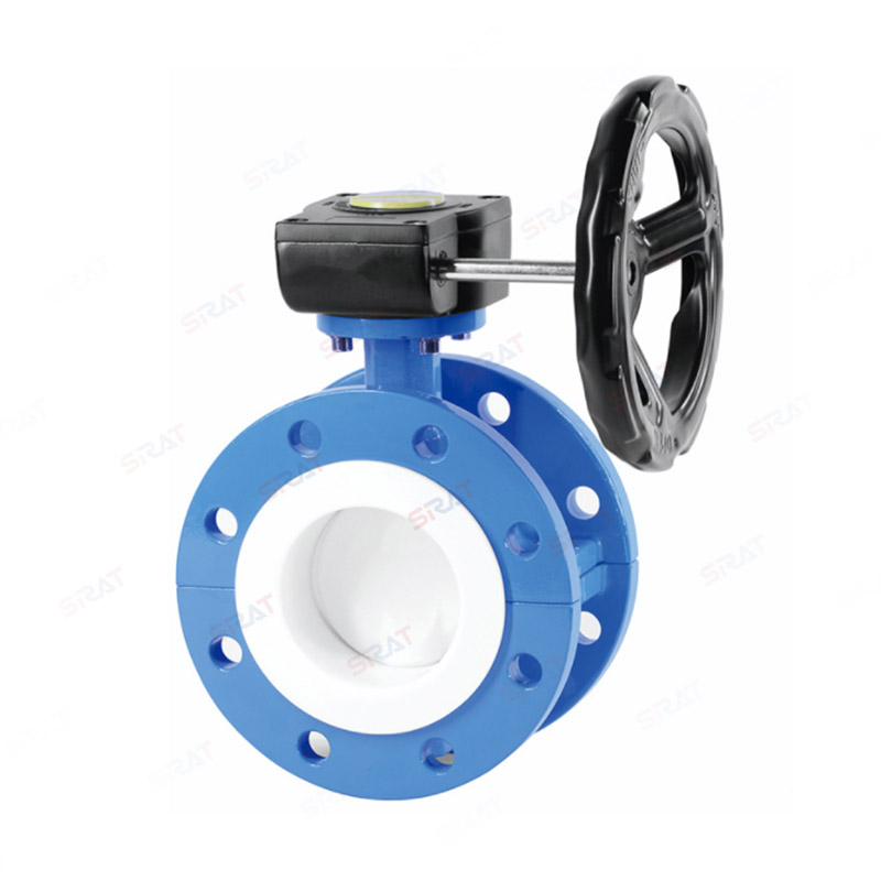 Fluorine lined flange butterfly valve