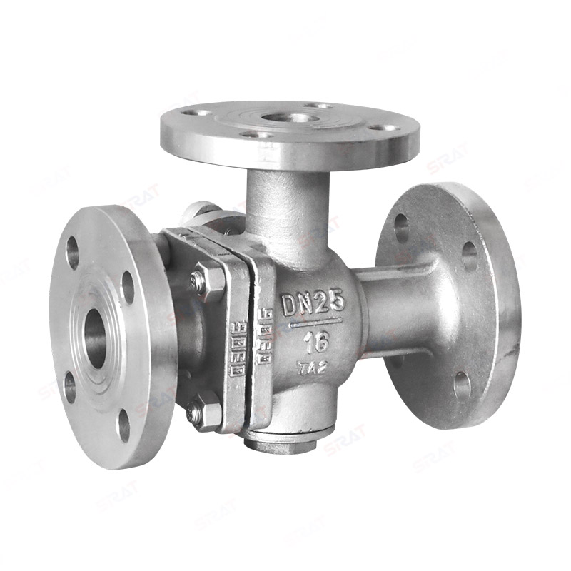 Titanium three-way ball valve
