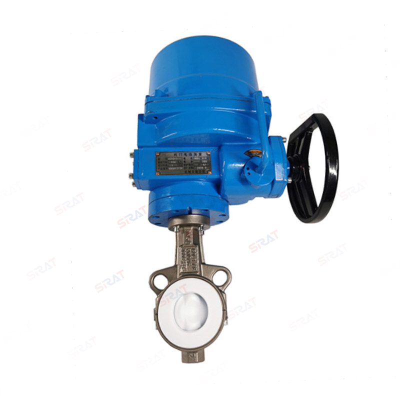 Fluorine lined electric butterfly valve