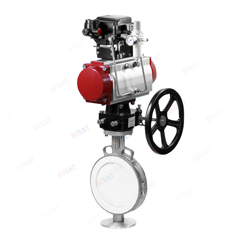 Fluorine lined pneumatic butterfly valve