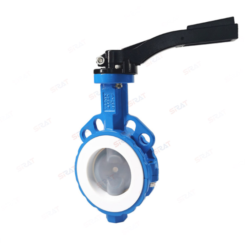 Fluorine lined manual clamp butterfly valve