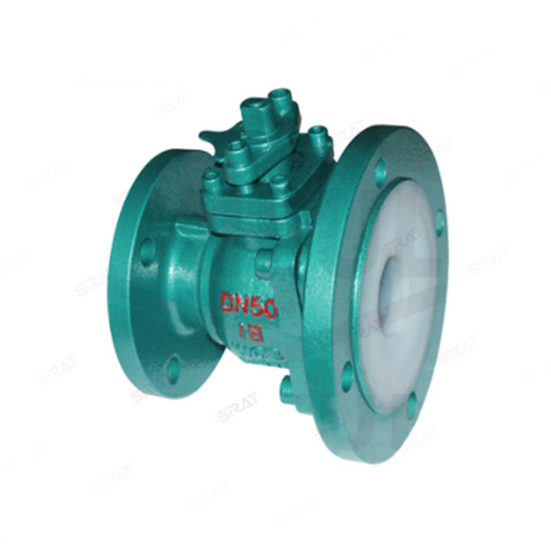 Fluorine lined discharge ball valve