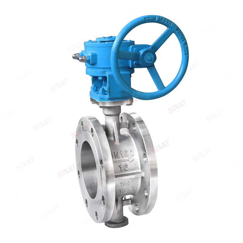 Titanium worm gear flange butterfly valve