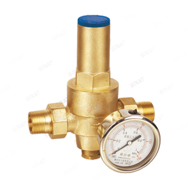 Adjustable brass pressure reducing valve