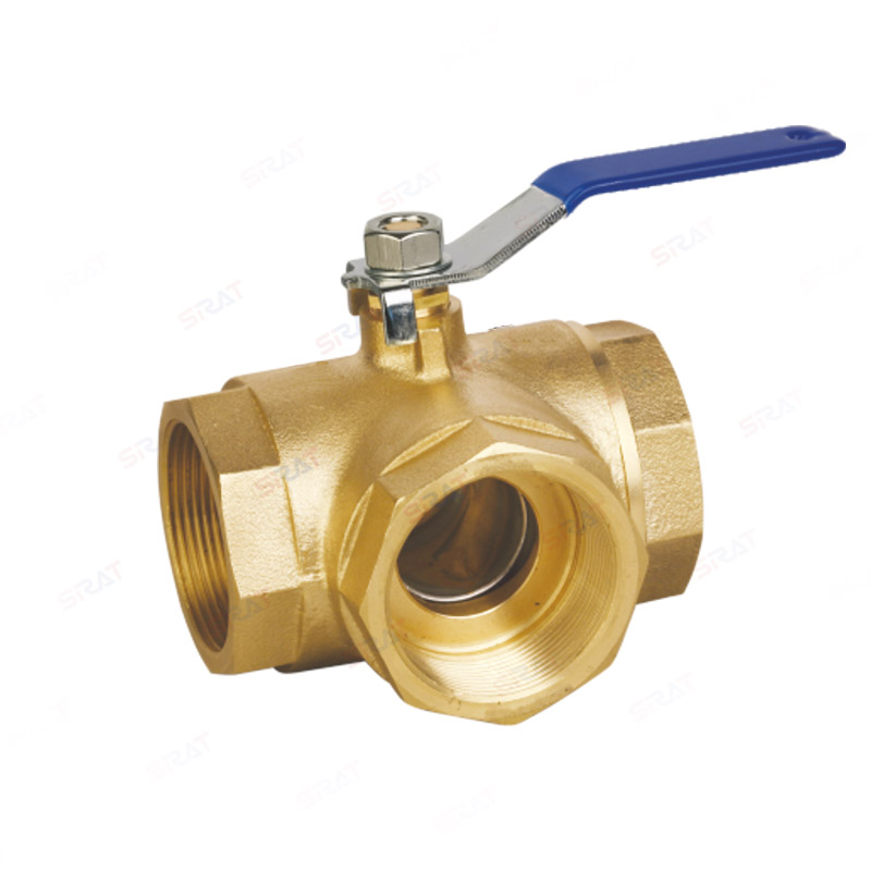 Brass three-way ball valve