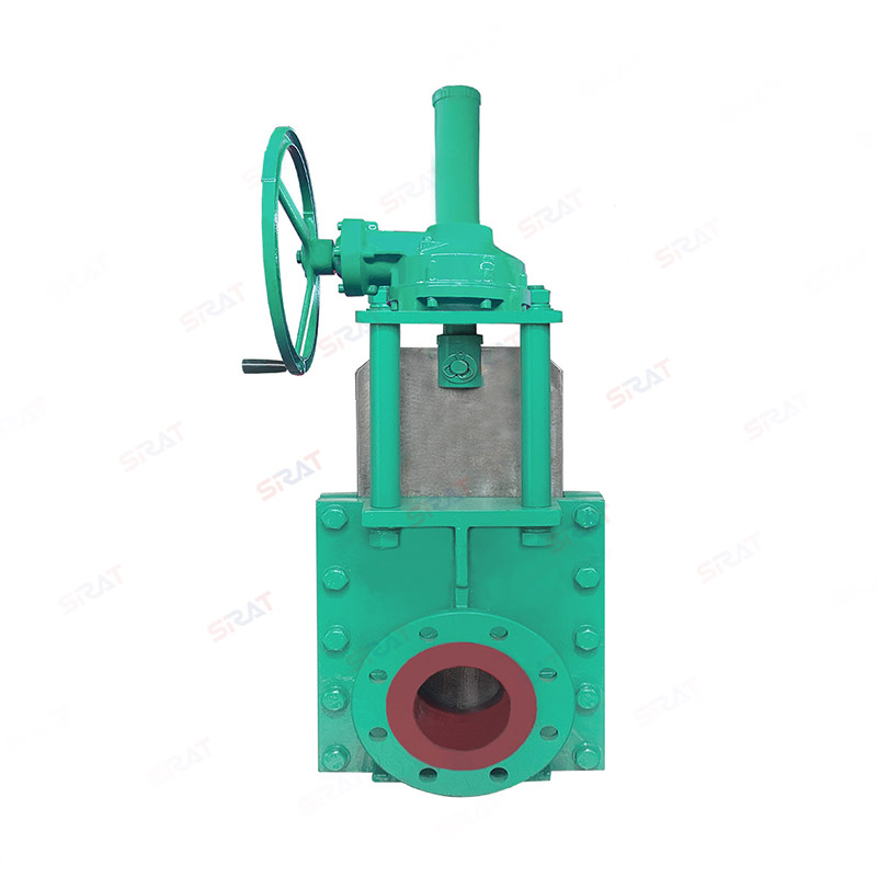Umbrella gear combination penetrating slurry knife gate valve