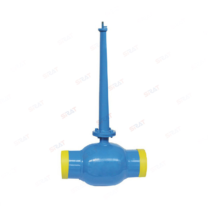 Directly buried raised fully welded ball valve