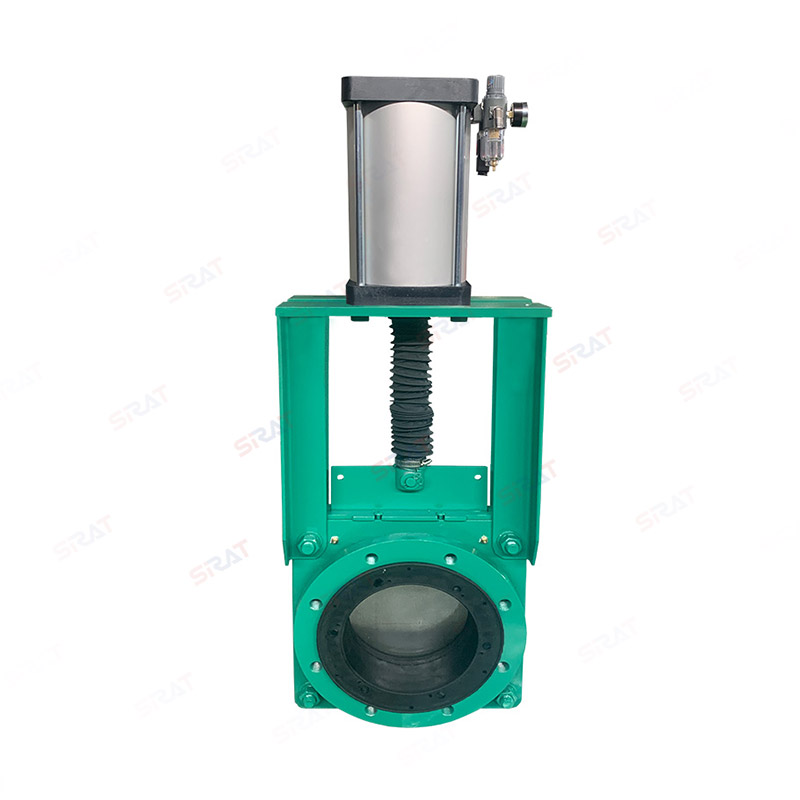 Pneumatic flange slurry knife gate valve
