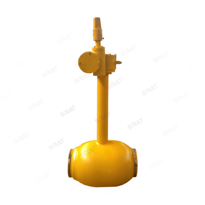 Elevated turbine drive fully welded ball valve