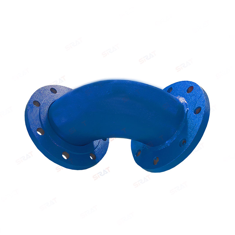 Rubber lined right angle pipe fittings