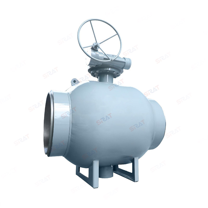 Worm gear transmission fixed fully welded ball valve