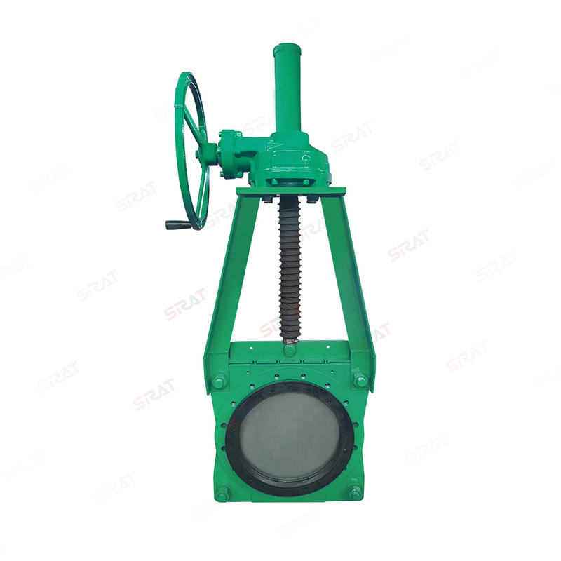 Umbrella gear clamp type slurry knife gate valve