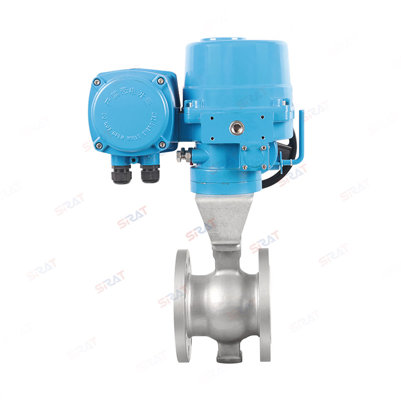 Electric V-shaped flange ball valve