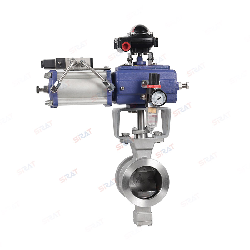 Pneumatic V-shaped clamp ball valve