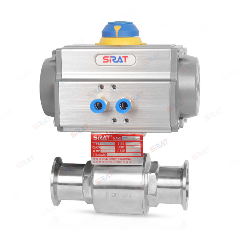 Pneumatic quick installation ball valve sanitary grade
