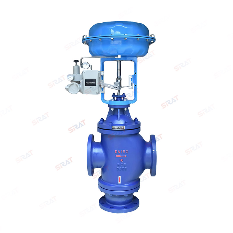 Pneumatic three-way regulating valve